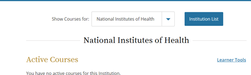 Institutional CITI courses for NIH