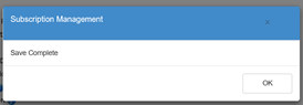 Message from FDA's Subscription Management Center indicating changes have been saved.