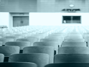 Stylized photo of auditorium seats